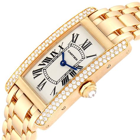 cartier tank americaine with diamonds